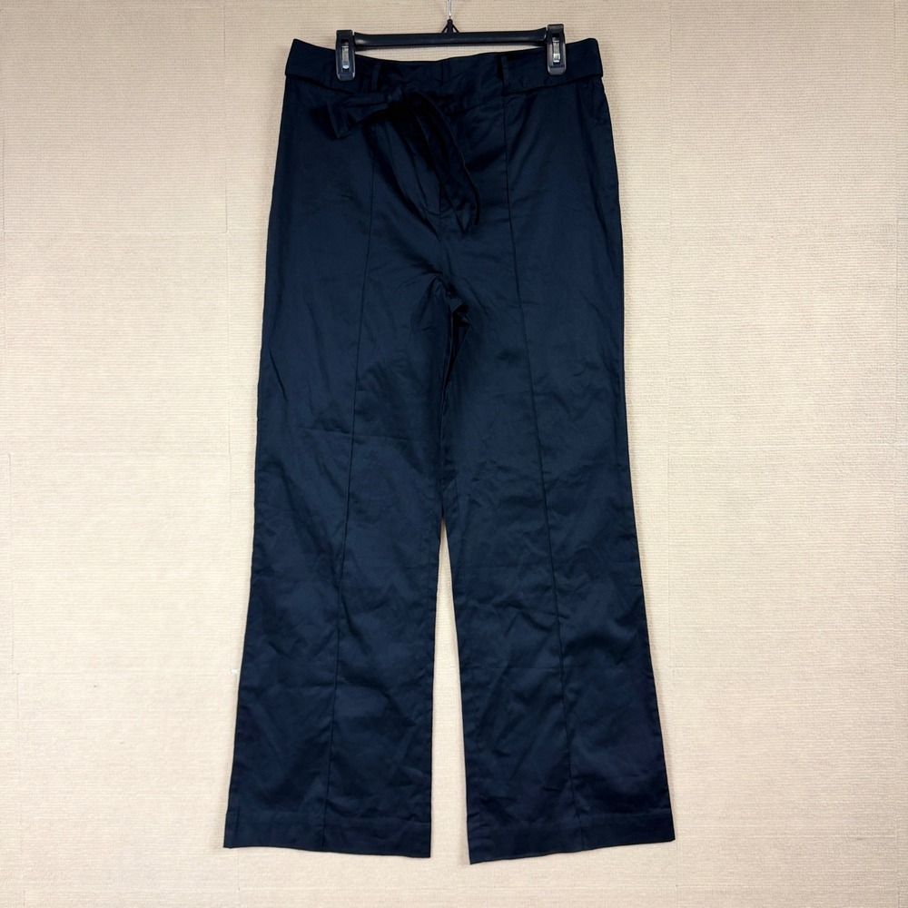 Cleobella Women Black Wide Leg Tie Waist Trousers Pants Size L